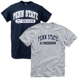 navy and Oxford short sleeve t-shirts with Penn State Soccer